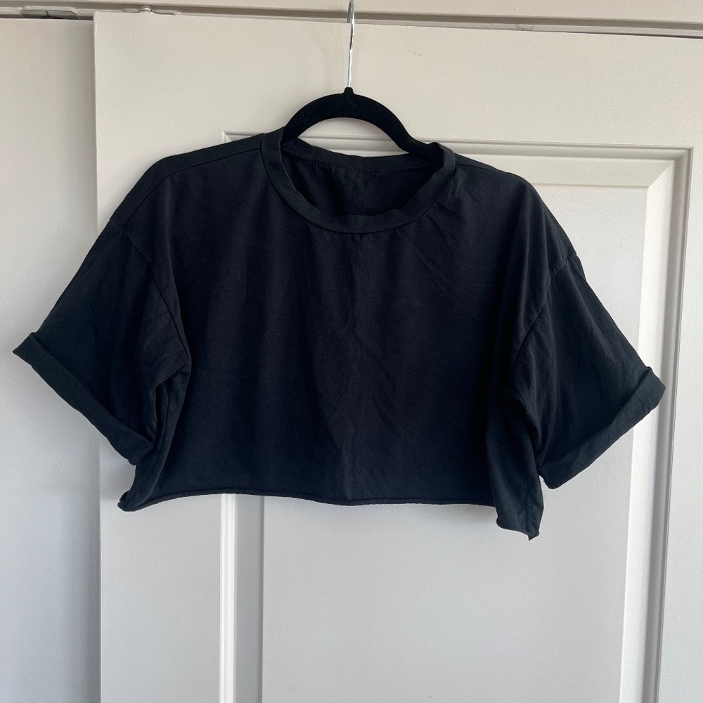 Balance Athletica / Vitality Black Cropped Short Sleeve T-Shirt